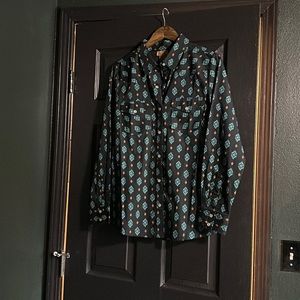 Wrangler pearl button shirt as seen on Yellowstone